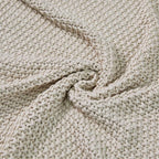 Joydeco Chunky Cable Knit Throw Blanket, Lightweight 100% Organic Cotton Soft Cozy Throw Twin Blanket for Couch Bed and Sofa, Rustic Breathable Farmhouse Blanket Gift for Women Men(Beige, 51"x63")
