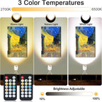 Spot Lights Indoor Floor Lamp, 6W Uplighting Indoor with Remote, Dimmable & Timer & 3 Color Temperatures, 2700K to 6500K Floor Can Lights for Plants Pictures Corner Ambient Lighting, 2 Pack