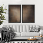SIGNFORD Framed Canvas Print Wall Art Set Darkened Metallic Texture in Brown Tones Industrial Style Abstract Illustrations Modern Art Decorative for Living Room, Bedroom, Office - 16"x24"x2 Black