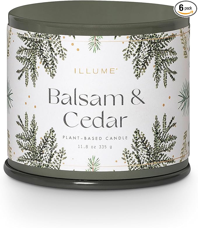 ILLUME Vanity Tin Candle, Balsam & Cedar (Pack of 6)