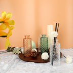 Glass Flower Vase, Green, Small Vase, Aromatherapy Bottle, 6 Sets, Simple Solid, for Birthday, Wedding, Thanksgiving, Home Decoration