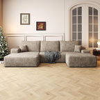 108" Sectional Couches for Living Room Modern Modular Sofa with L-Shape Couchs Upholstered Boneless Couch Deep Seat Sectional Couch with Chaise (Camel, Left Facing Chaise+2Seaters+1Ottoman)
