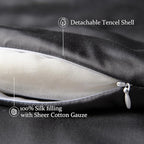 CUDDLE DREAMS Silk Filled Comforter for All Season, Detachable Tencel Duvet Cover for Easy Care, Naturally Breathable (Steel Gray, King)