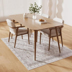 Floor Mat for Home 5×7ft, Easy Clean Plastic Rug-Like Pattern Area Mat for Living Room, Waterproof Vinyl Area Rug for Under Kitchen Table, No Slip Soft Vintage Rug for High Traffic Area (White)