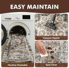 Runner 2x6 Runners for Hallways Rug Soft Kitchen Runner-Rugs for Bedroom Machine Washable Rug Vintage Oriental Floral Medallion Laundry Non Slip Brown