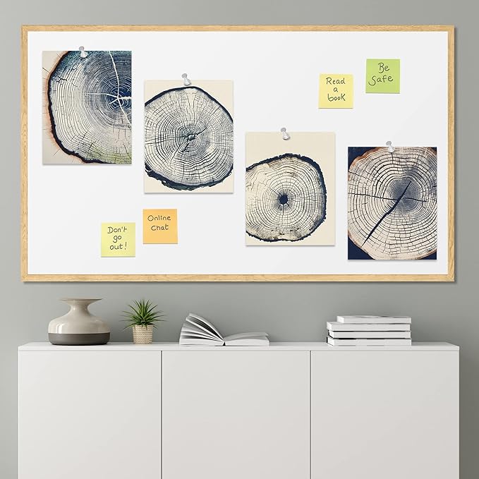 SIGNWIN Adhesive Canvas Poster Blue & White Overexposed Wood Tree Ring Nature Wilderness Minimalism Digital Art Modern Art Decorative Zen Relax/Calm Multicolor for Bedroom - 8"x10"x 4