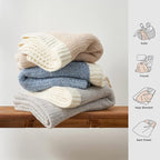 Snuggle Sac Twin XL Bed Blanket 66x90 inches, Super Soft Warm Beige Blankets for Bed, Living Room, Luxurious Microfiber Blanket Dupes, Heather Beige, 66x90 inches