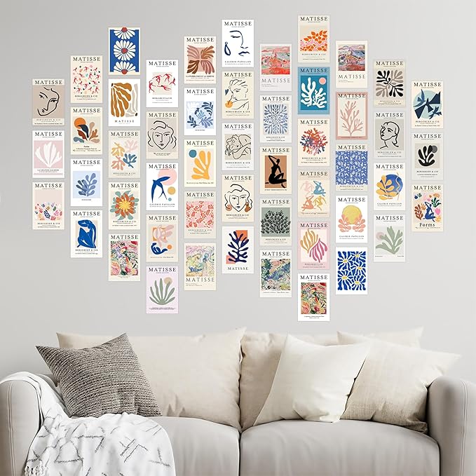 Y2K BOO Matisse Inspired Wall Collage Kit - 50 Aesthetic Posters for Room Decor, Perfect for Dorms and Bedrooms, Colorful Art Prints for Teen Girls and Creative Spaces