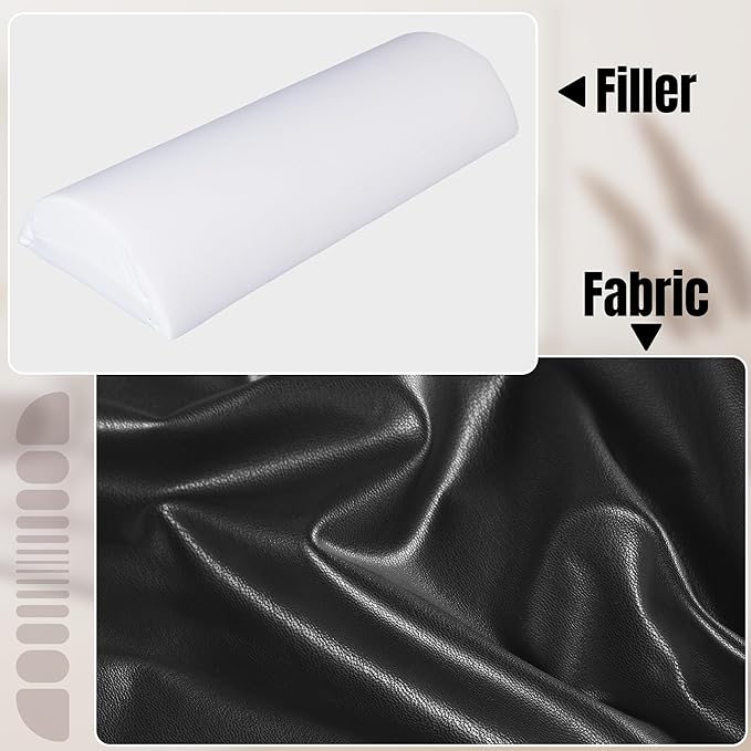 HOMBYS PU Leather Recliner Leg Rest Cushion, Bolster Foot Pillow for Legs, Recliner Foot Pillow, Multipurpose Half Moon Leg Pillow & Back Lumbar Support Cushion for Bed, Chair, Sofa-23"x10"x4"