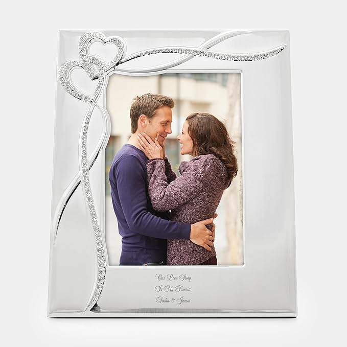 THINGS REMEMBERED Engraved Intertwined Heart 5" x 7" Picture Frame (Free Customization)