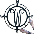 Metal Compass Letter Monogram | Wall Monogram Sign | Nautical Decor | Rustic Compass letter Decor | Wedding Gift, Steel Compass