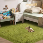 Green Area Rug for Living Room: 6x9 Fluffy Shag Carpet-Modern Fuzzy Furry Plush Soft Rugs for Kids Girls Room,Shaggy Rug for Living Room,Bderoom,Dorm Home Decor(6x9 Feet,Light Green)