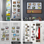 Magnetic Picture Frames with Black Border(2.5"X3.5",12 Pack),Mini Wallet Size Magnet Photo Sleeves Pockets/Holder,Decorations for Home/Office/School/Classroom/Party
