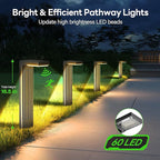 Solar Pathway Lights Outdoor 6Pack, 400LM Motion Sensor Walkway Lights with Warm/Cool White, 12H Lasting, IP65 Waterproof Solar Powered Landscape Lighting for Garden, Yard
