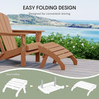 WestinTrends Dylan Outdoor Patio HDPE Adirondack Ottoman Footrest, Teak