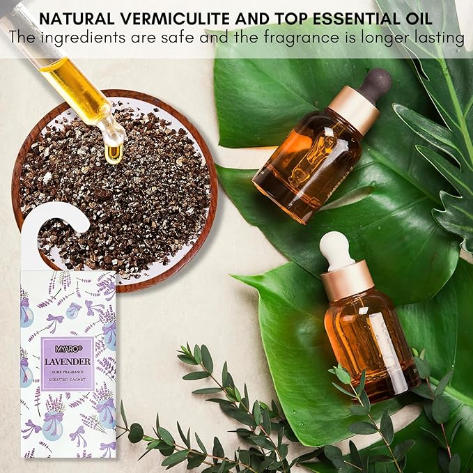 MYARO 12 Packs Lavender Large Scented Sachets for Drawer and Closet, Long-Lasting Hanging Sachet Bags Closet Deodorizer Scented Air Fresheners for Home for Lover