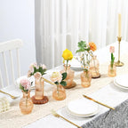 Bud Vases in Bulk 64, Amber Glass Vases for Centerpieces, Small Vases for Flowers, Mini Vintage Vase, Small Flower Vase for Centerpieces, Bud Vases for Wedding Table Decor