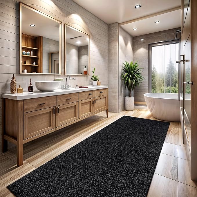 CAMILSON Easy Jute Rug 2x3, Indoor Outdoor Dark Gray Color Farmhouse Area Rugs for Living Room and Kitchen Rug, Solid Boho Woven Design, Easy-Cleaning, Washable Outside Carpet Alfombras (2 x 3)