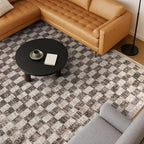 Rugshop Beige Checkered Area Rug – Textured Grid Pattern Carpet for Living Room, Bedroom, or Office – Neutral Contemporary Soft Floor Décor 5' x 7' Beige