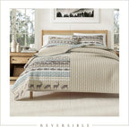 Great Bay Home 3-Piece Reversible Rustic Lodge Bedspread Quilt with 2 Shams. All-Season Quilt Set. (Full/Queen, Yosemite)