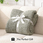 MIULEE Super Soft Throw Blanket for Couch, Olive Green Cozy Fluffy Warm Blankets Lightweight Knit Throw Blankets for Sofa, Bed, Chair, Living Room, Camping, Picnic, 50 x 60 inch