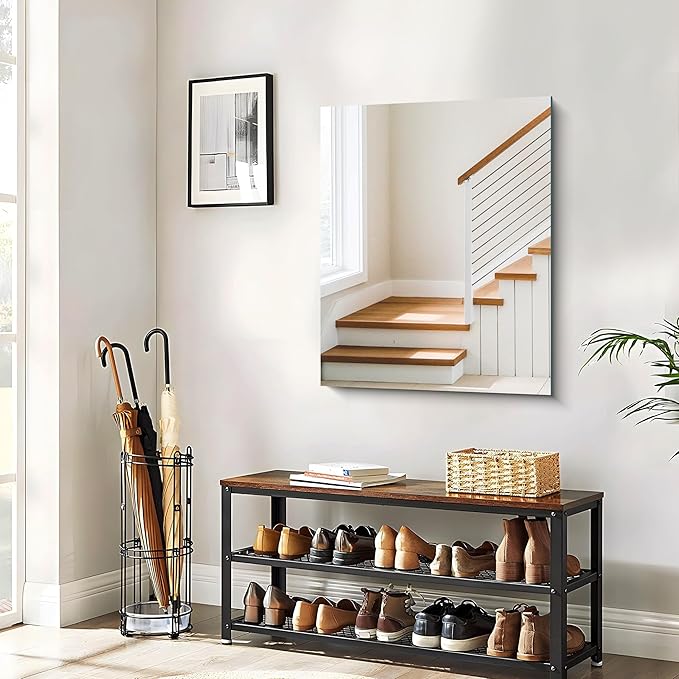 Frameless Mirror, 24x30 Inch Bathroom Mirror for Wall, Rectangle Bathroom Vanity Mirrors with Polished Edge, Hangs Horizontally or Vertically for Bathroom, Bedroom and Living Room