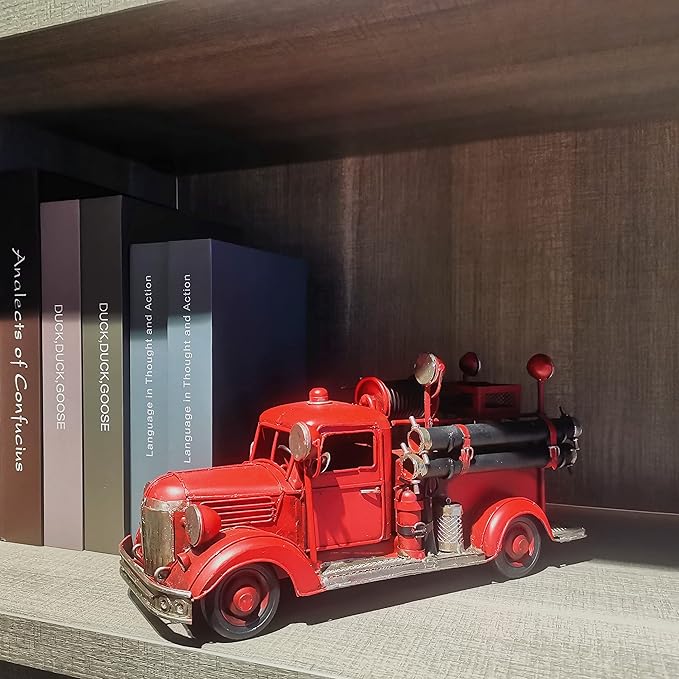 Vintage Diecast Mack Fire Truck - Retro Metal Fire Engine, Miniature Vehicles for Home Decor