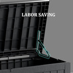 270 Gallon Lockable Resin Deck Box, Waterproof & UV-Resistant Outdoor Storage Box for Outdoor Cushion Storage, Garden Tools & Pool Accessories Storage, Black