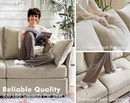 102.6" Modular Sectional Sofa, L Shaped Couch Set for Living Room, 3-Seater Comfy Cloud Couches with Movable Storage Ottoman,DIY Combination - Chenille Beige