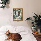 Floating Framed Canvas Vintage Wall Art, Rustic Cottage Spring Garden Oil Paintings Print, Country Floral Pictures Wall Decor for Living Room Bedroom Office Home Decor 8x10 inch