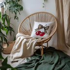 Coquette Leopard Bow Cherry Pillow Covers 18x18, Coquette Cheetah Print Room Decor, Preppy Girly Trendy Leopard Ribbon Cherry Decorative Throw Pillow Covers for Girls Dorm Apartment