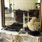 Glass Candlestick Holder,Striped Taper Candle Holders,Set of 6 Candle Stand for Table Centerpieces, Home Decor,Weddings,Festival and Parties (Grey Stripe Pattern)