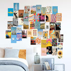 Y2K BOO Hippie Aesthetic Wall Collage Kit – 50 Multicolor Boho Retro Photos, 4"x6" Semi-Gloss Prints for Teen Girls Dorm Room Decor, Vintage 70s Wall Art, Birthday & Graduation Gift