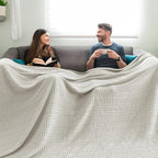 PHF Cooling Waffle Blanket California King Size, Lightweight 60% Rayon Derived from Bamboo & 40% Cotton Breathable Blanket for Hot Sleepers, Soft and Luxury for Bed Couch and Sofa, 110"x96", Grey