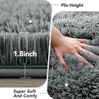 7x10 Area Rug for Living Room: Grey Shag Area Rug 7 X 10 Carpet for Living Room - Fluffy Rug 7x10 Modern Indoor Soft Shaggy Fuzzy Floor Carpet for Bedroom