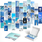 Y2K BOO Elegant Blue and White Wall Collage Kit - 50 Aesthetic Posters for Room Decor, Perfect Dorm and Bedroom Wall Art, Tranquil Blue and White Collage Kit for Teen Girls and Serene Spaces