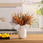 Ceramic Flower Vase Home Decor - 9.7 inch Large White Rustic Table Flowers Vases Living Room Bedroom Plant Decoration Farmhouse Vintage for Kitchen Shelf Office Coffee Dining Desk House Women