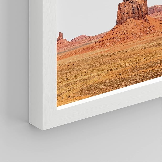 SIGNWIN Framed Arizona Texas Mountain Valley Wall Art, Set of 4 Landscape Wall Decor Prints, Nature Wilderness Wall Décor for Living Room, Bedroom - 8"x10"x 4 White