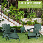 GREENVINES Adirondack-Ottoman | HDPE Plastic | Outdoor Footrest | All Weather | Foot Rest | Foot Stool | Forest | for Adirondack Chair | for Patio Backyard Pool