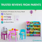 Humble Crew Kids' Toy Storage Organizer, White/Pastel (WO560P)