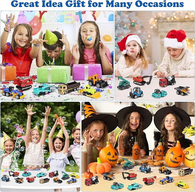 ZHFUYS 12PCS Metal Mini Cars Toy for Kids, Toy Cars for Kids, Trucks Toy Vehicles Set for Toddlers, Party Favors for Toddler Toys,Educational Play, Birthday Gift for Boys Girls