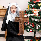 BGCOPPER Crucifix Wall Cross Handmade Wooden Cross with Hook, Christian Wall Art Jesus Wall Cross Gifts for Church Home Room Decor Christmas Cross - 14 Inch