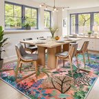 LIVEBOX Machine Washable Area Rugs 8x10 Lavender Girls Bedroom Rug, Soft Ultra-Thin Nursery Girl Carpet for Living Room, Jungle Purple Rugs for Girls Room, Lilac Rug for Nursery Room