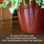 Classic Home and Garden Vogue Planter Pots w/Pottery Quality Finish - Modern Indoor & Outdoor Flower Pots - UV-Resistant Porch Planters - Decorative Pot for Flowers & Herbs (8” Patina Copper)