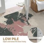 Area Rugs 8x10 for Living Room Bedroom, Modern Splash Abstract Machine Washable Rug, Large Soft Low Pile Floor Cover with Non Slip Backing for Dining Room, Pink/Charcoal