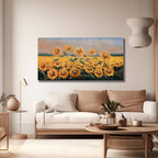 Yuaxker Sunflower Flower Wall Art Modern Yellow floral Canvas Painting Positive Trendy Wall Decor Artwork for Living Room Bedroom Dining Room Office Home Decor 24x48inch