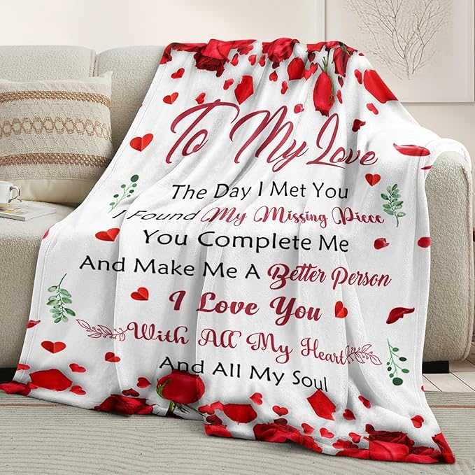 Gifts for Her Wife Girlfriend - To My Love Blanket - Anniversary Wedding Gift for Women - Romantic I Love You Gifts for Her - Wife Girlfriend Birthday Gift Ideas - Christmas & Valentines Day - 50"x60"