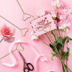 20 Pcs Floral Card Holder Picks, Heart Picture Holders, Photo Holder Pick Stick, Gold Floral Place Card Holder, Floral Picks Clips, Photo Picture Holder for Weddin