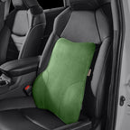 Soft Lumbar Support Pillow for Office Chair and Car Seat Back Support Pillow for Car Driver's Seat and Truck Driver's seat, Back Cushion for Pain Relief Improve Posture (Suede Cover-Green)