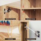 SIGNWIN Sideboard Buffet Cabinet, Kitchen Storage Cabinet with 2 Doors, Vibrant Granite Sunny Mountain, Cupboard Console Table for Dining Room - 35" L x 18" W x 29" H